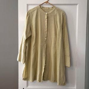 cold water creek top without tags 1xl cream tan color linen and side slits